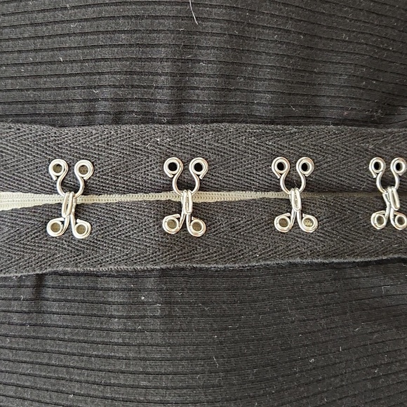 GARAGE brand black hook closure long sleeve crop top super soft size large Goth - Picture 4 of 10